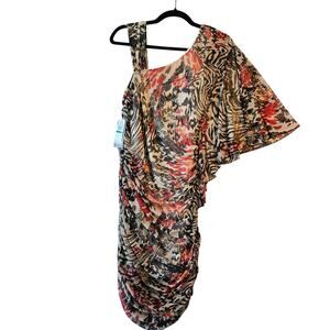 Grass Collection Asymmetrical Dress Body Feminine Bohemian Retro Size Large NWT